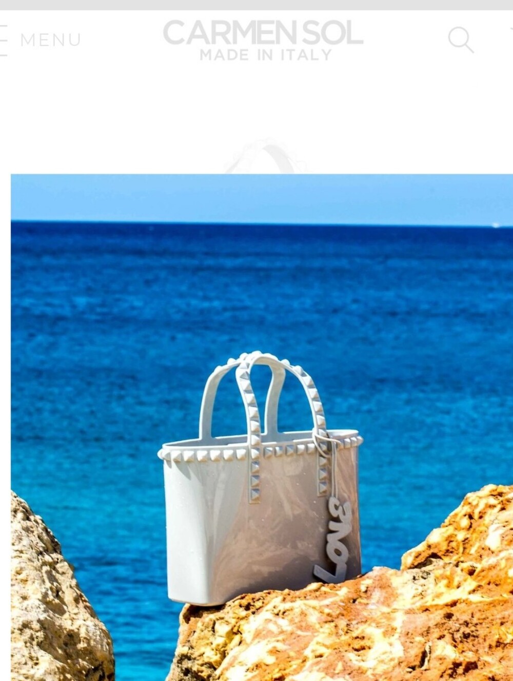 Carmen Sol Grazia Mini White Studded Tote Handbag - NEW